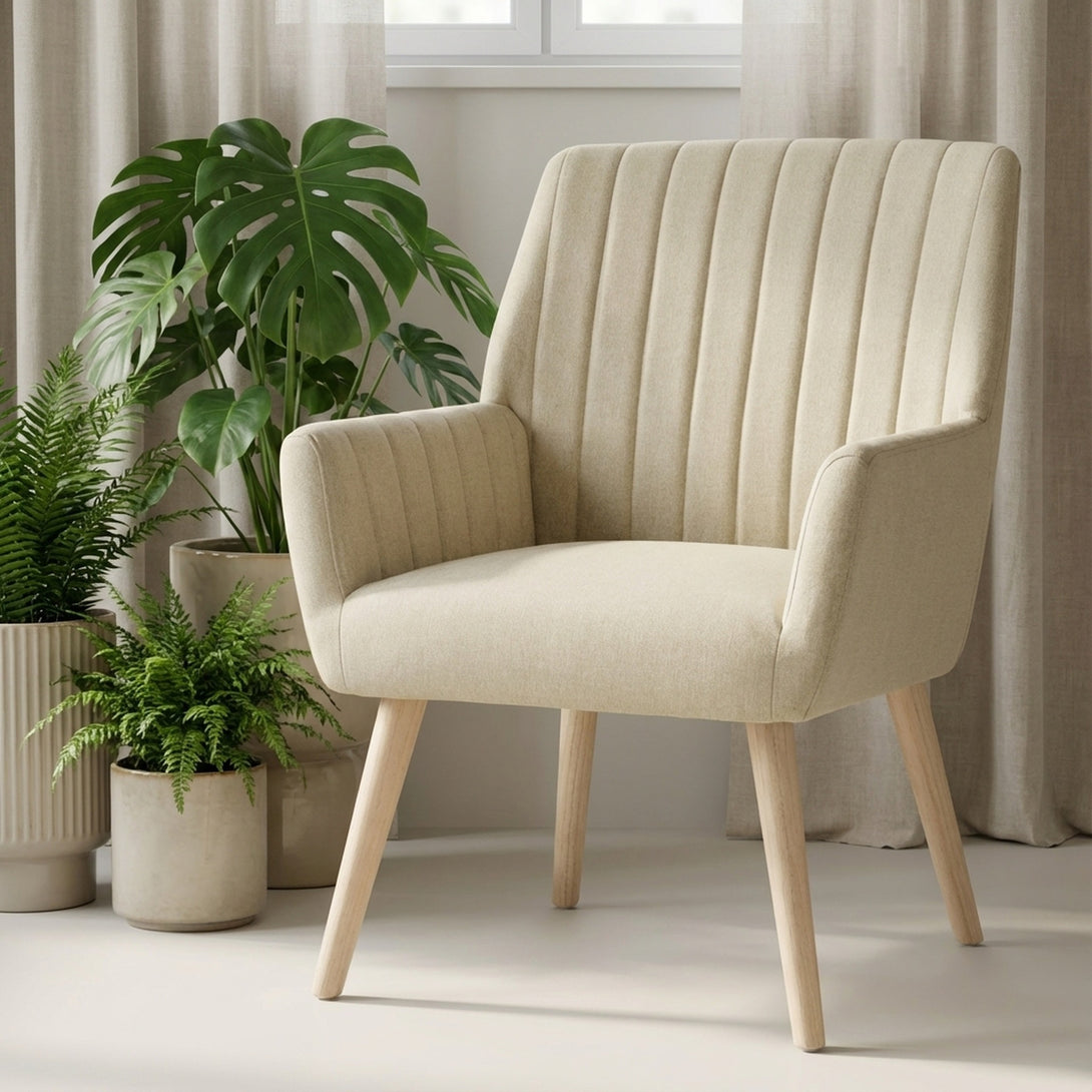 Niva Linen Armchair - Linen Beige
