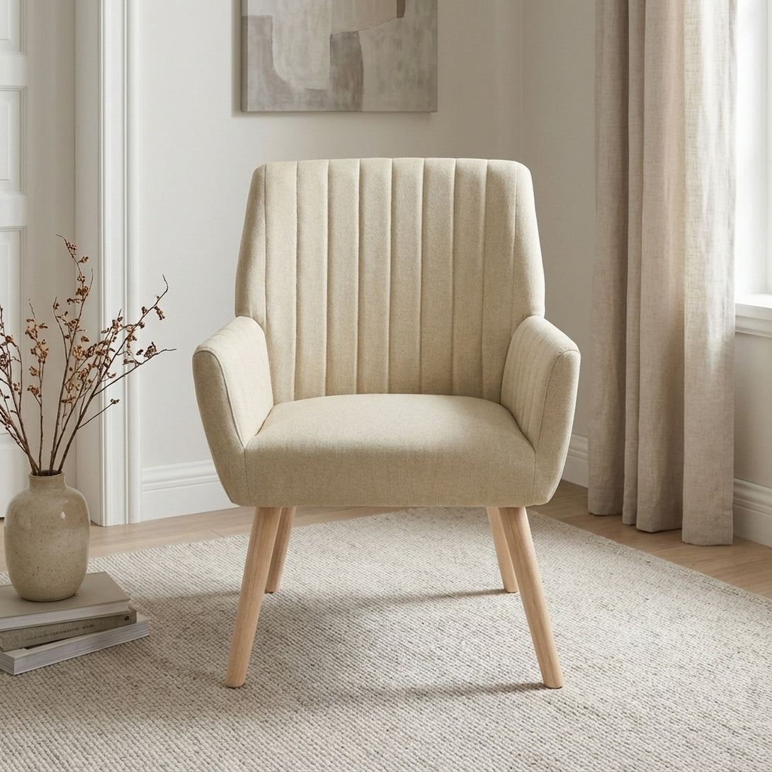 Niva Linen Armchair - Linen Beige