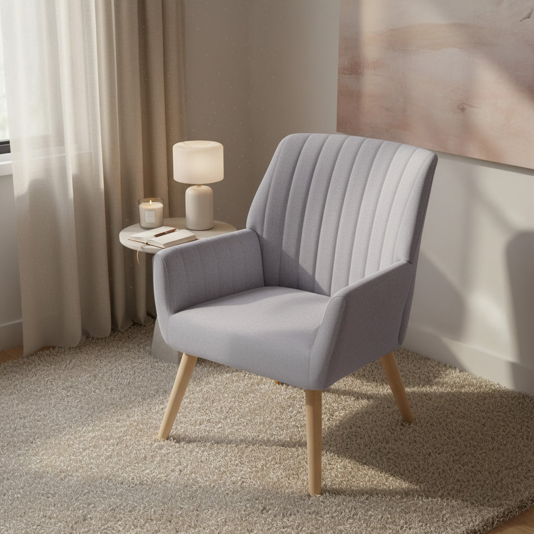 Niva Linen Armchair - Light Grey