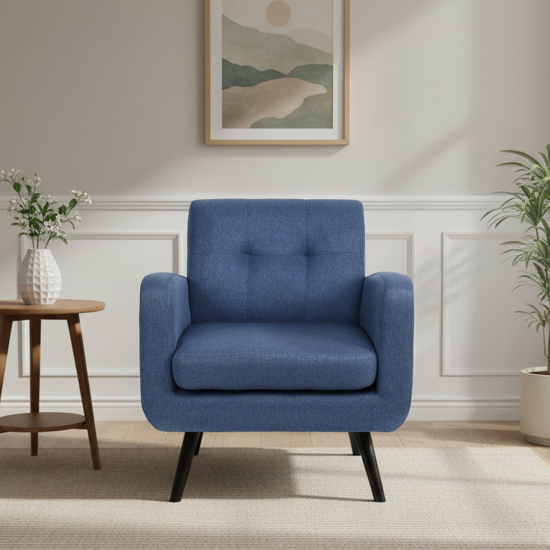 Tulo Linen Armchair - Dark Blue