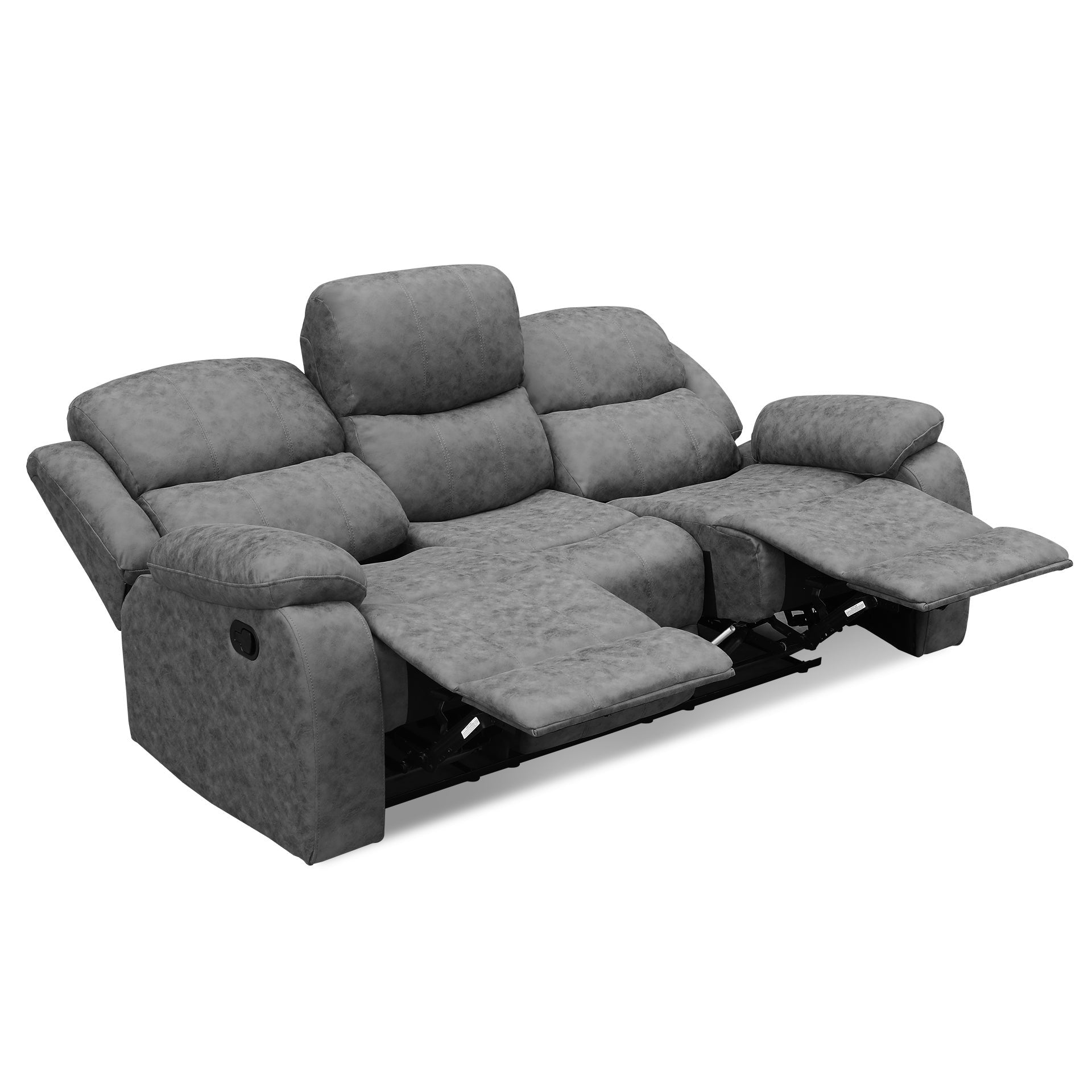 Wilson Manual 3 Seater Recliner Sofa - Grey