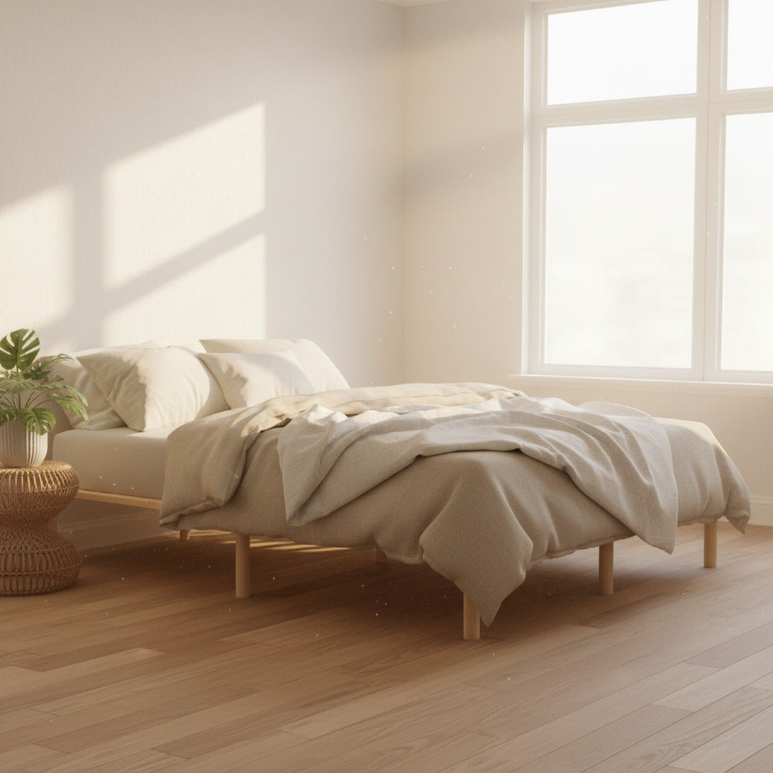 Ohio Queen Wooden Bed Base - Natural