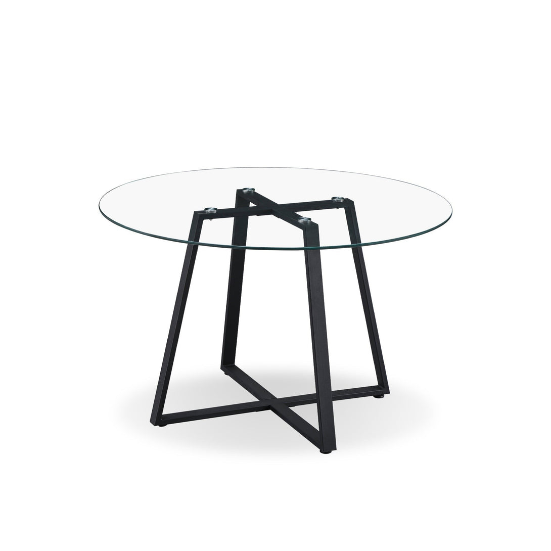 Chase Round Dining Table 120 X 75cm - Transparent + Black