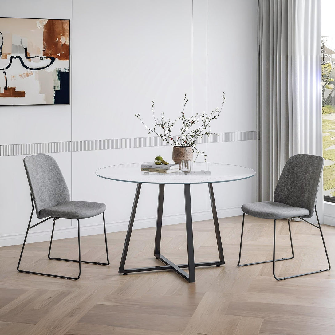 Chase Round Dining Table 120 X 75cm - Transparent + Black