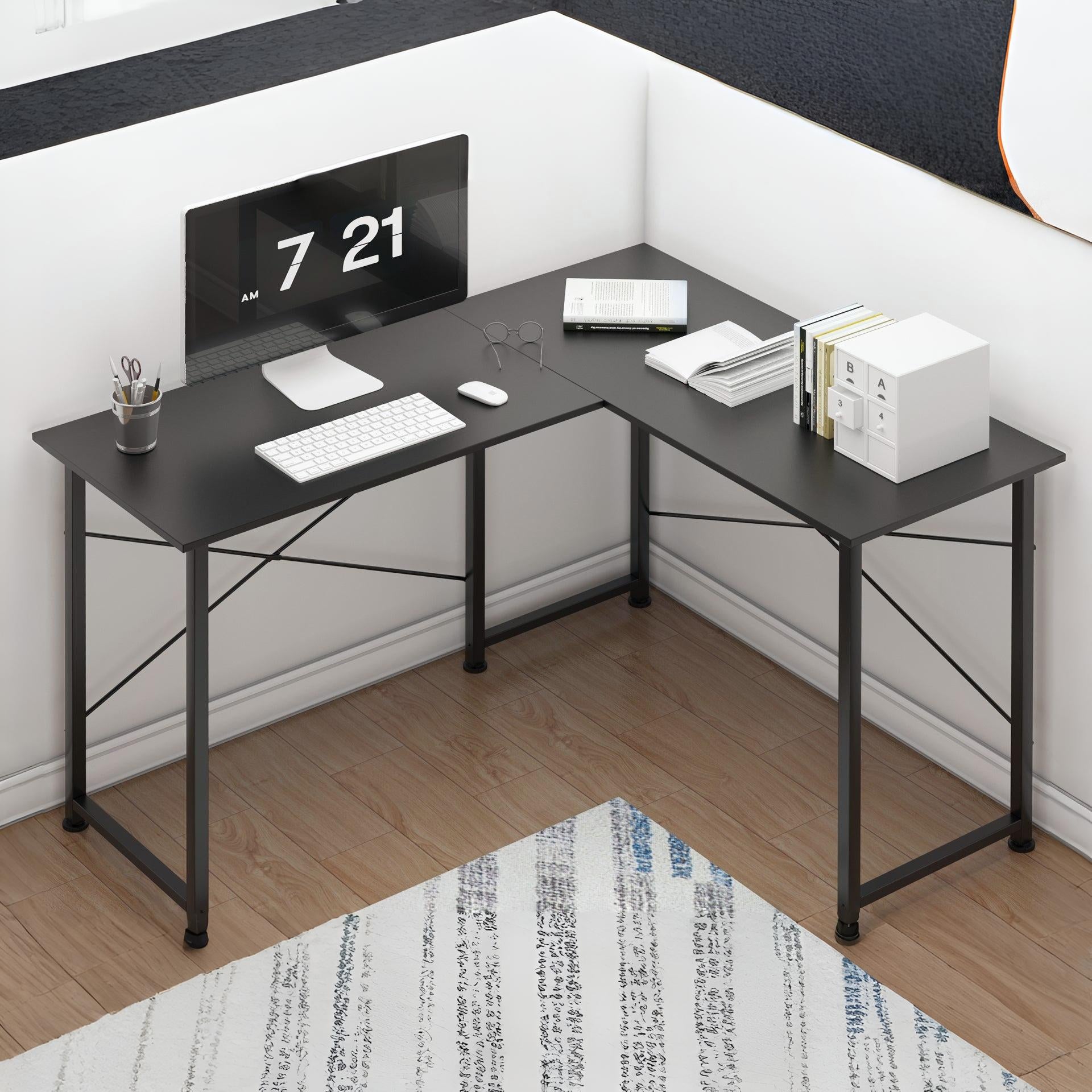 Rafael Computer Corner Desk - Black | Desks NZ | Homemart