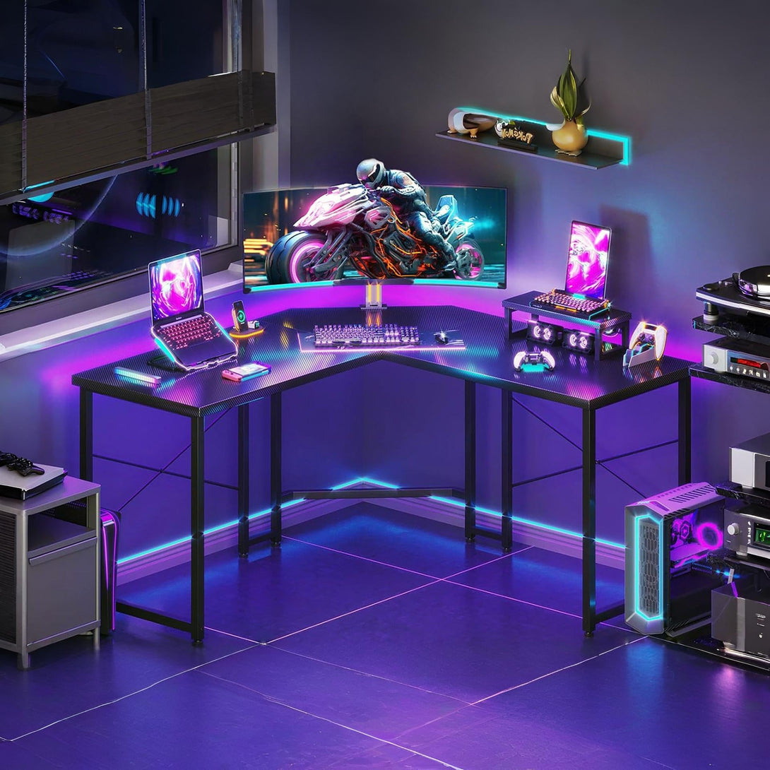 Marcus Gaming Corner Desk - Carbon Black