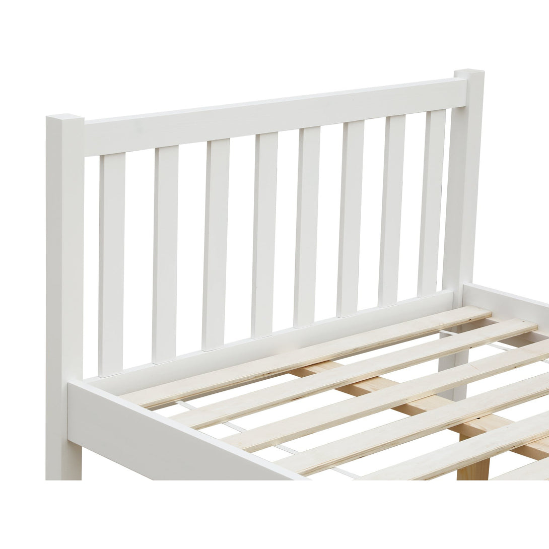 Baker King Single Wooden Bed Frame - White