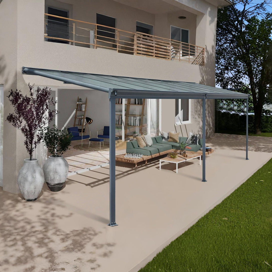 Patio Canopy Roof 5.57m x 3m - Charcoal Grey