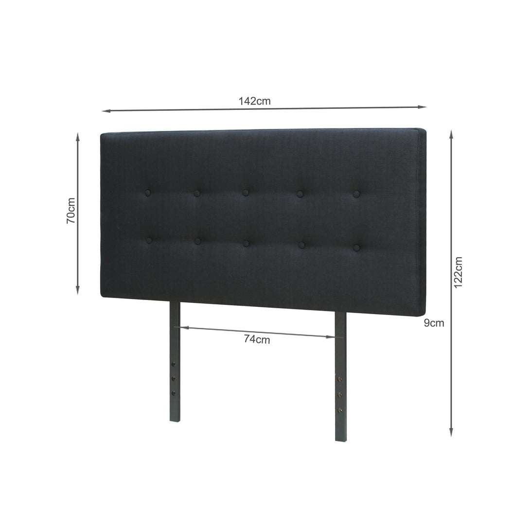 Susan Double Fabric Upholstered Headboard - Charcoal with Button-Tufted Design
