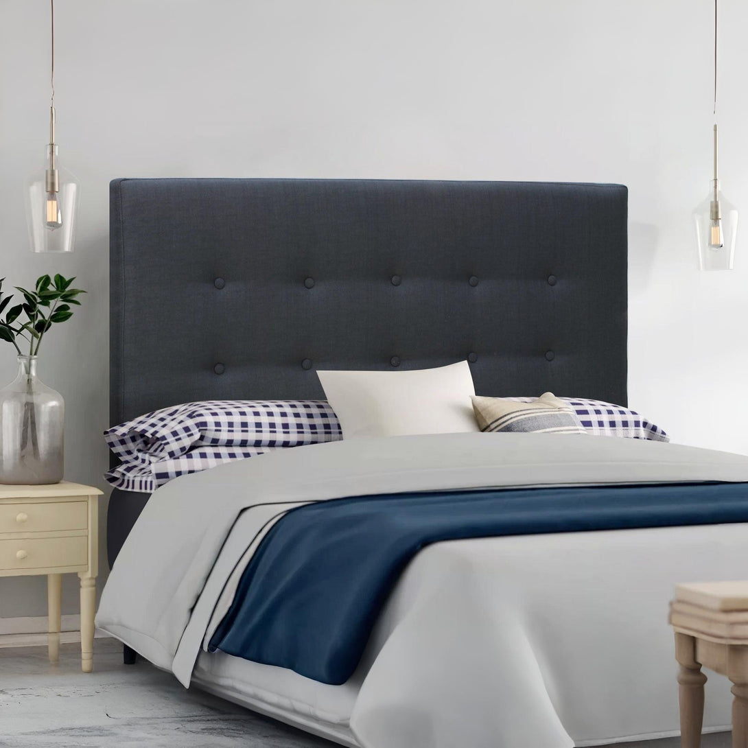 Susan Double Fabric Upholstered Headboard - Charcoal