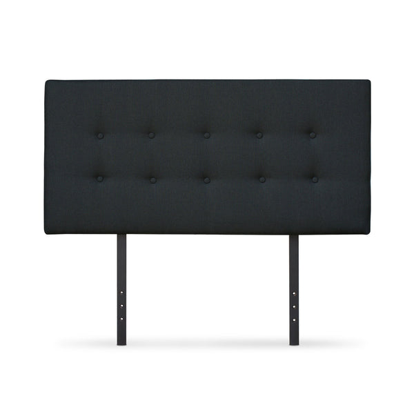 Susan Double Fabric Upholstered Headboard - Charcoal with Button-Tufted Design