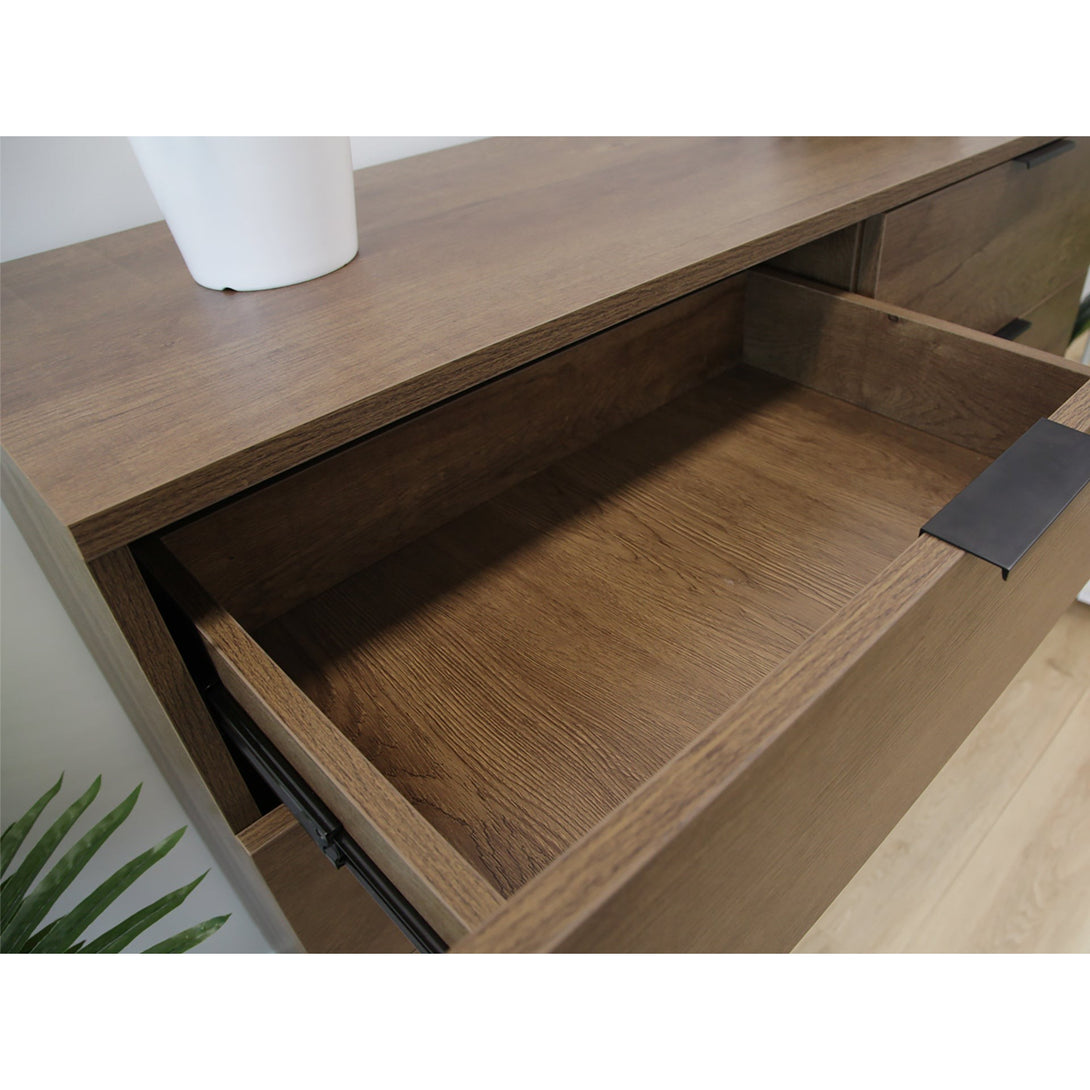 Ocala Low Boy 8 Drawer Chest Dresser - Walnut