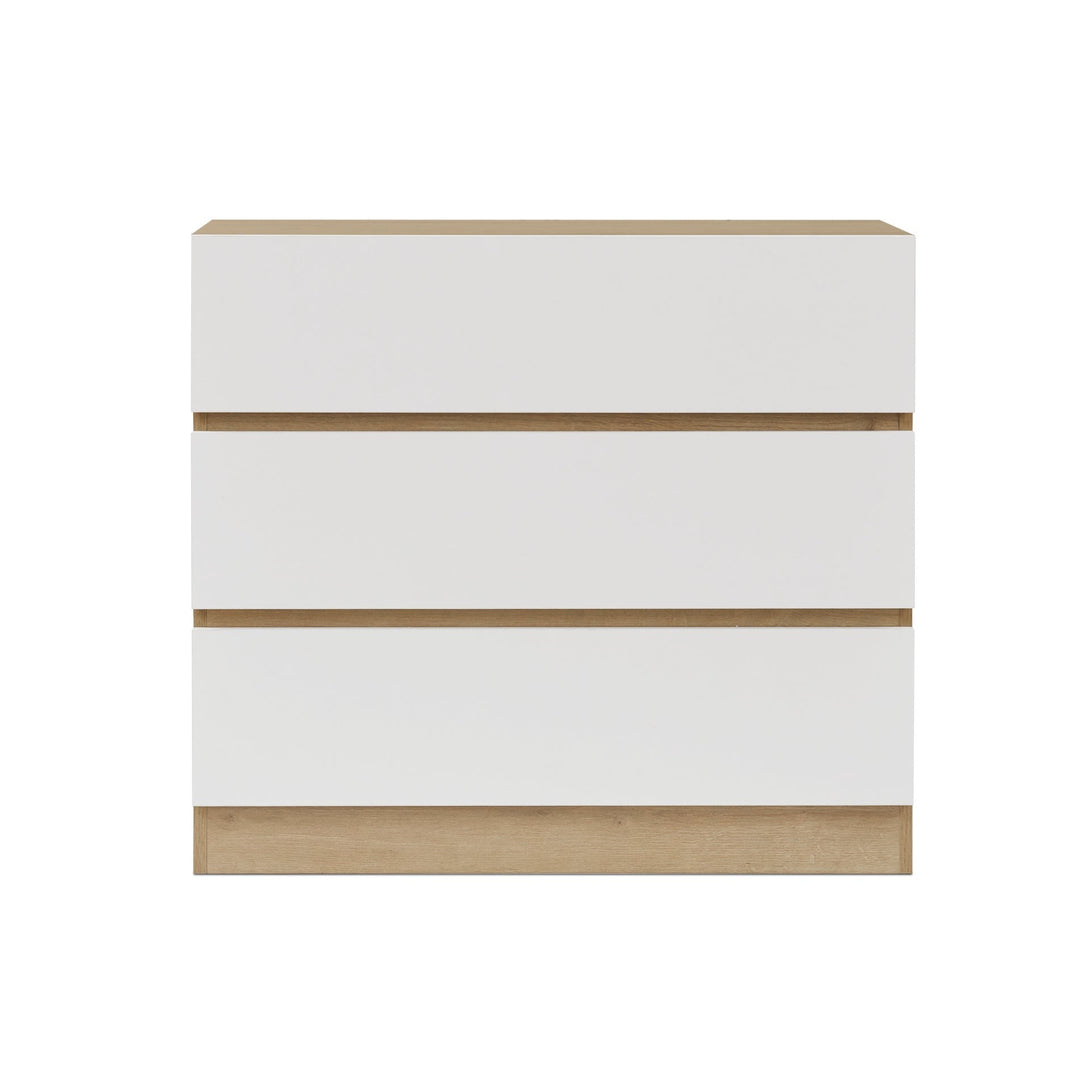 Harris 3 Drawers Tallboy - Oak + White