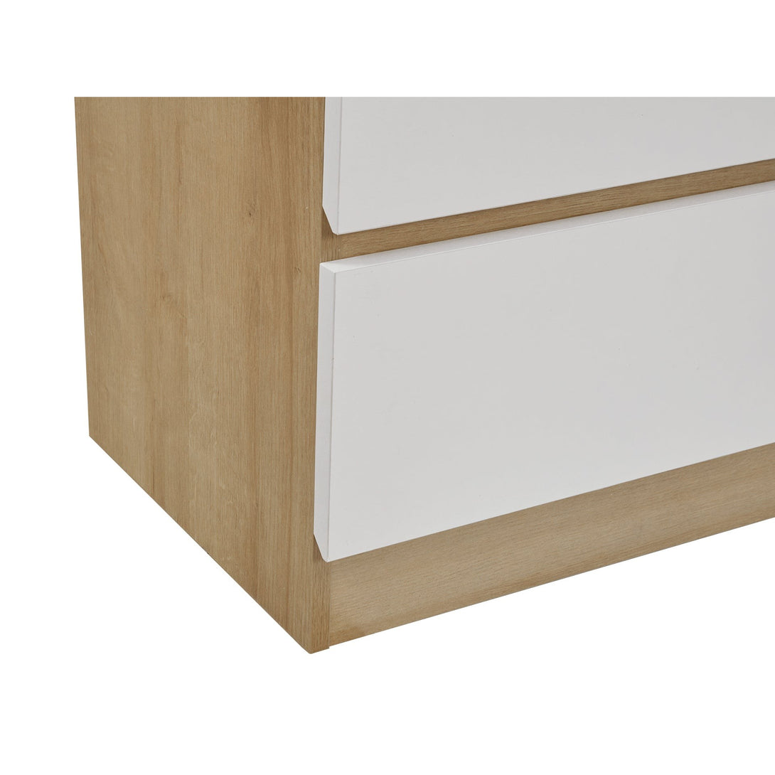 Harris 5 Drawers Tallboy - Oak + White