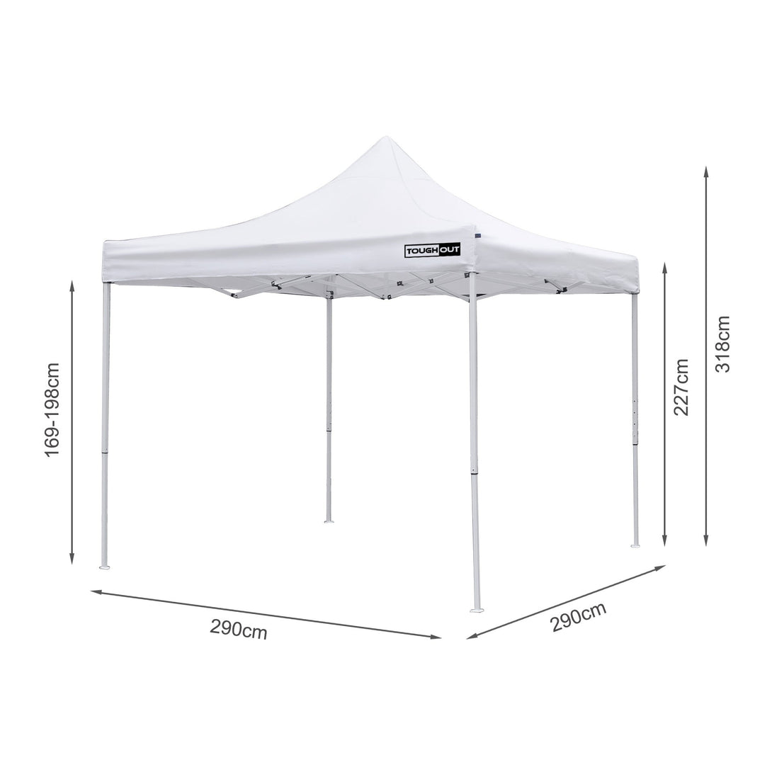 Toughout Breeze Gazebo with 3 Side Walls 3x3m - White