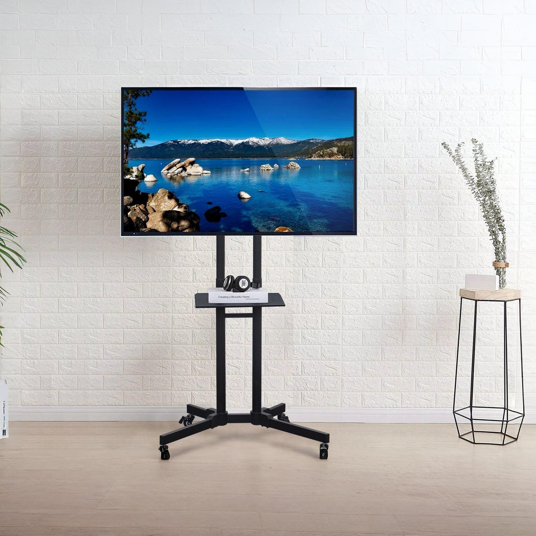 TV Stand With Wheels Height Adjustable 32-65"