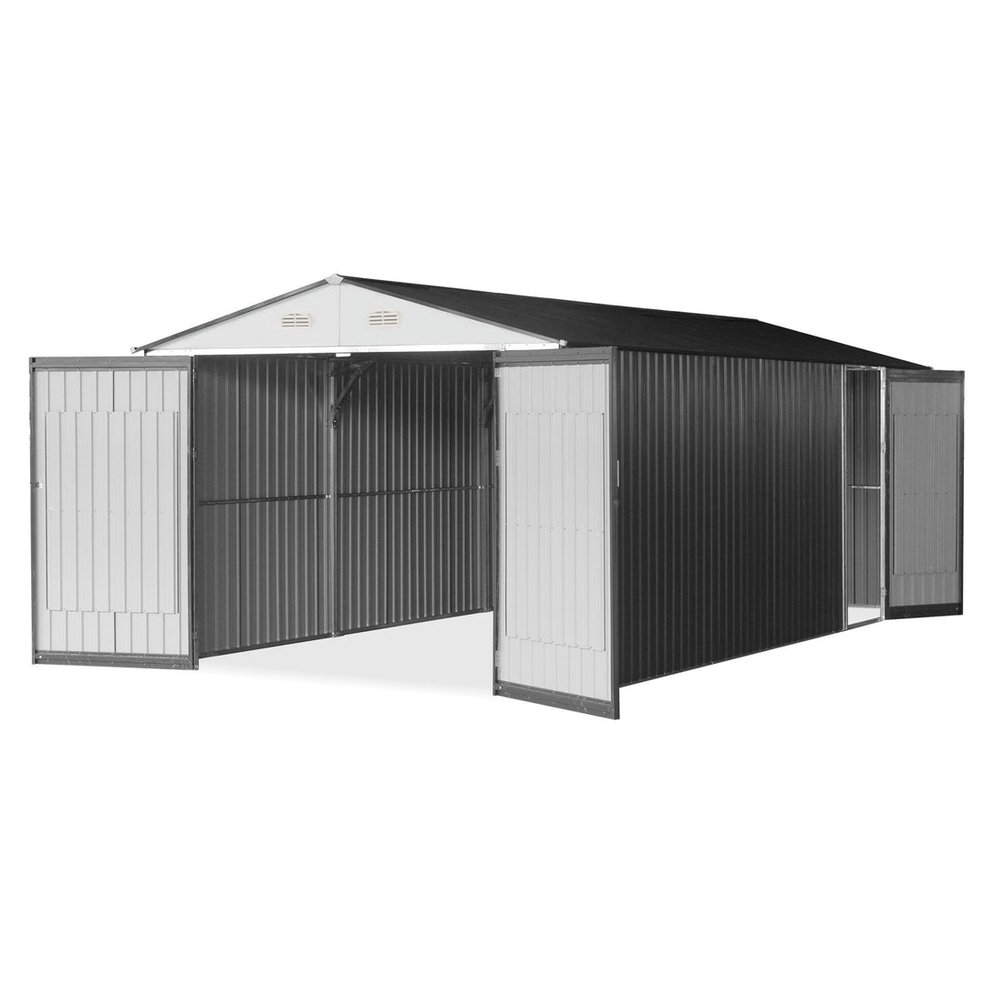 ToughOut Outdoor Garage 19'x10' ft - 6m x 3m x 2.32m - Charcoal