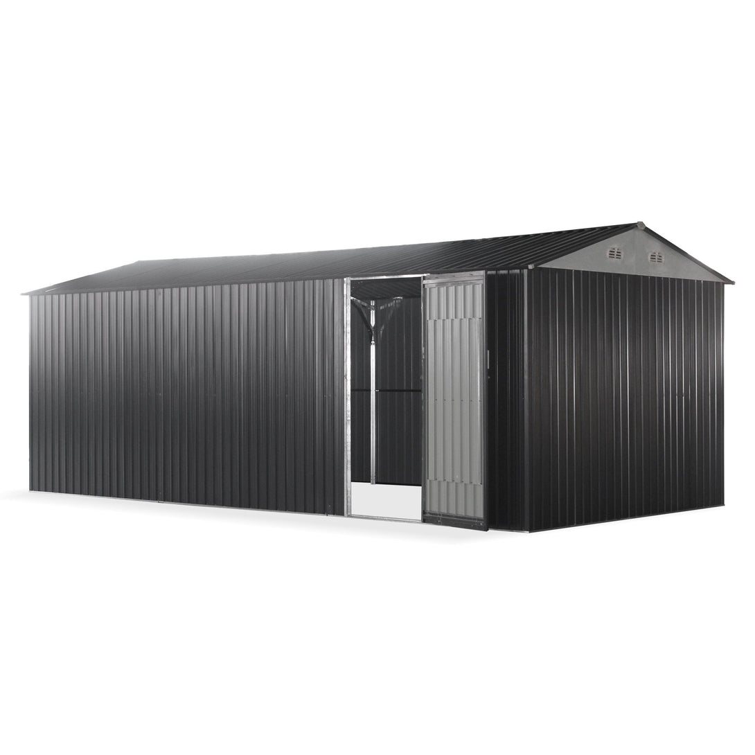 ToughOut Outdoor Garage 19'x10' ft - 6m x 3m x 2.32m - Charcoal