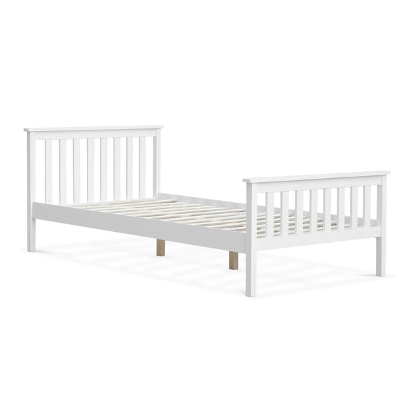 Andes King Single Wooden Bed Frame - White