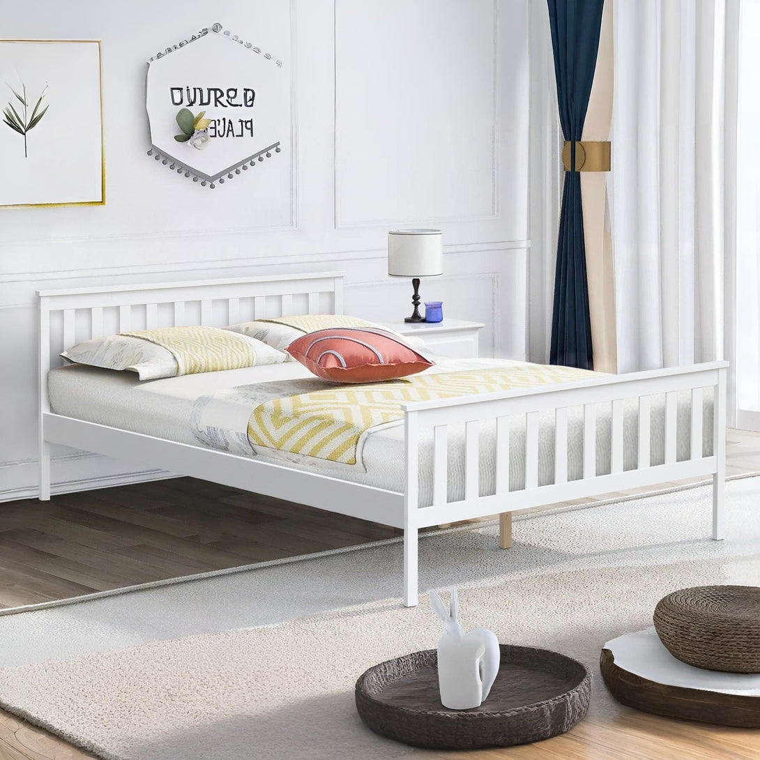 Andes Double Wooden Bed Frame - White