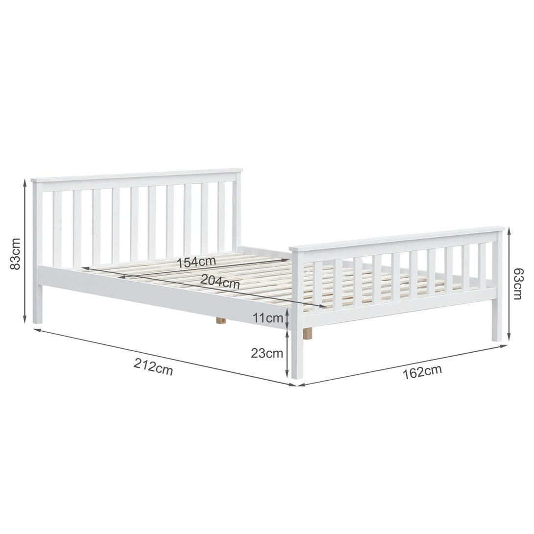 Andes Queen Wooden Bed Frame - White
