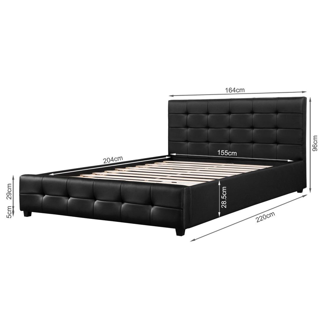 Augusta Queen PU Bed Frame - Black