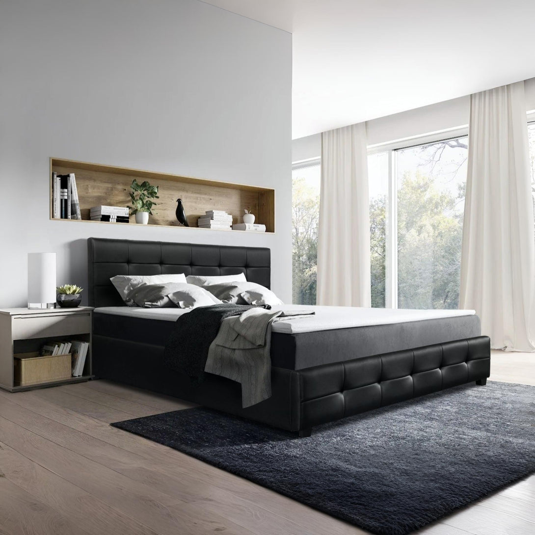 Augusta Queen PU Bed Frame - Black