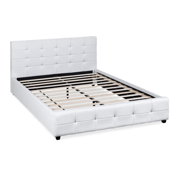 Augusta Queen PU Bed Frame - White