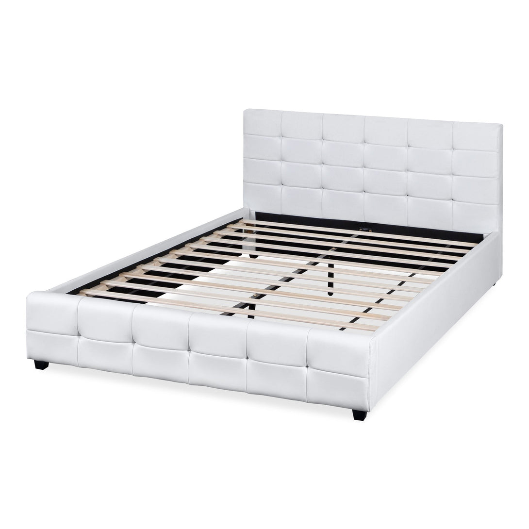 Augusta Queen PU Bed Frame - White