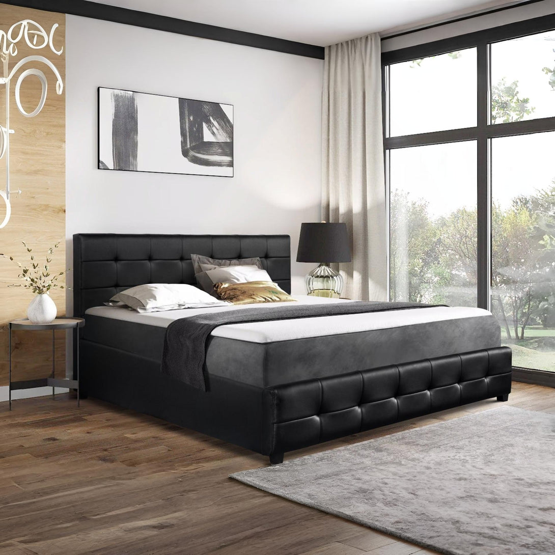 Augusta King PU Bed Frame - Black