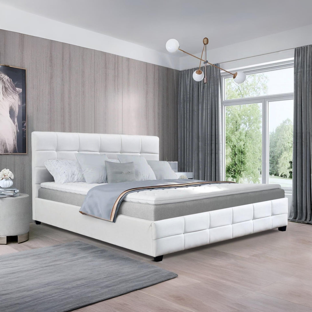 Augusta King PU Bed Frame - White