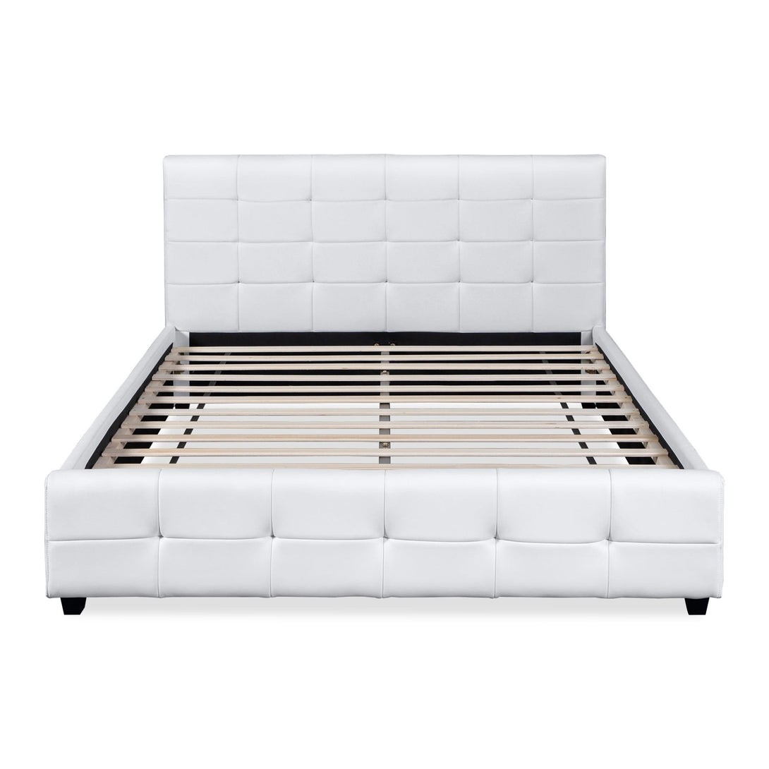 Augusta King PU Bed Frame - White