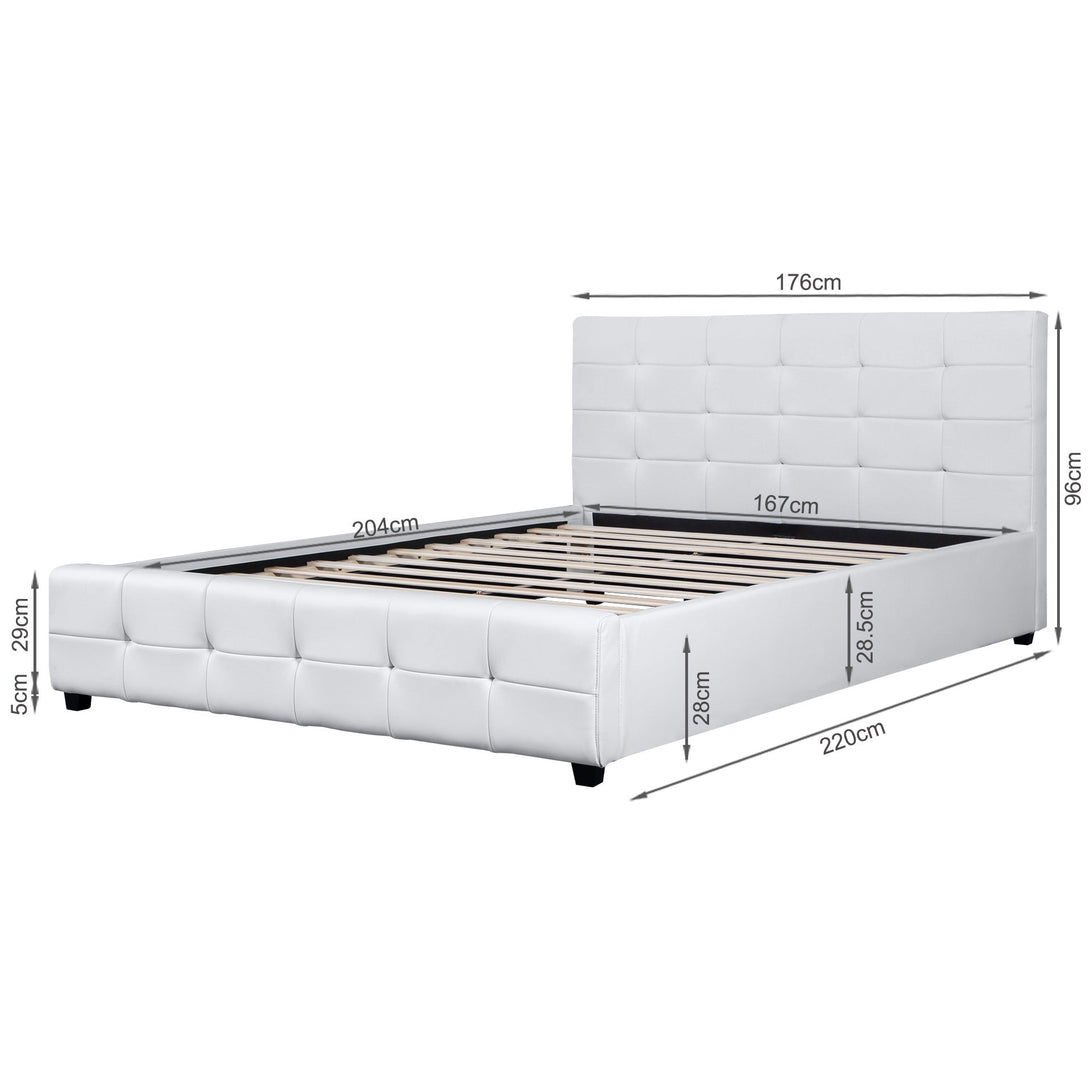 Augusta King PU Bed Frame - White