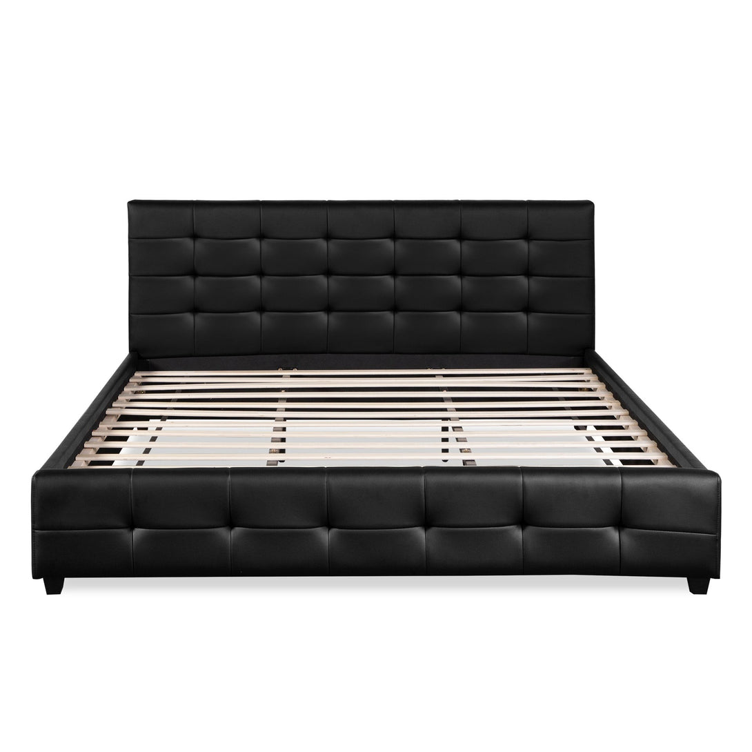 Augusta Super King PU Bed Frame - Black