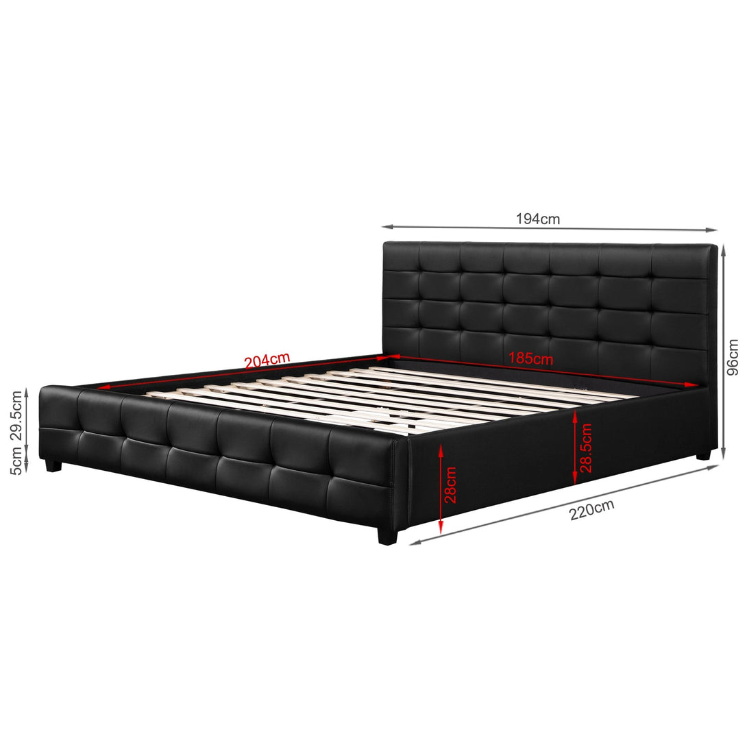 Augusta Super King PU Bed Frame - Black