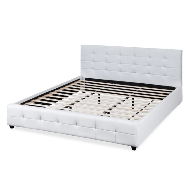 Augusta Super King PU Bed Frame - White