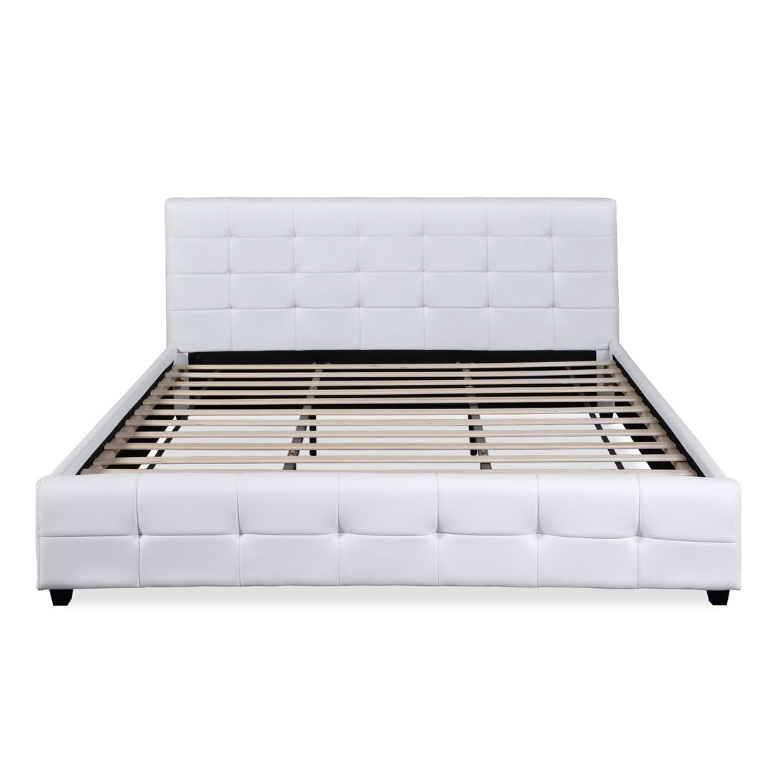 Augusta Super King PU Bed Frame - White
