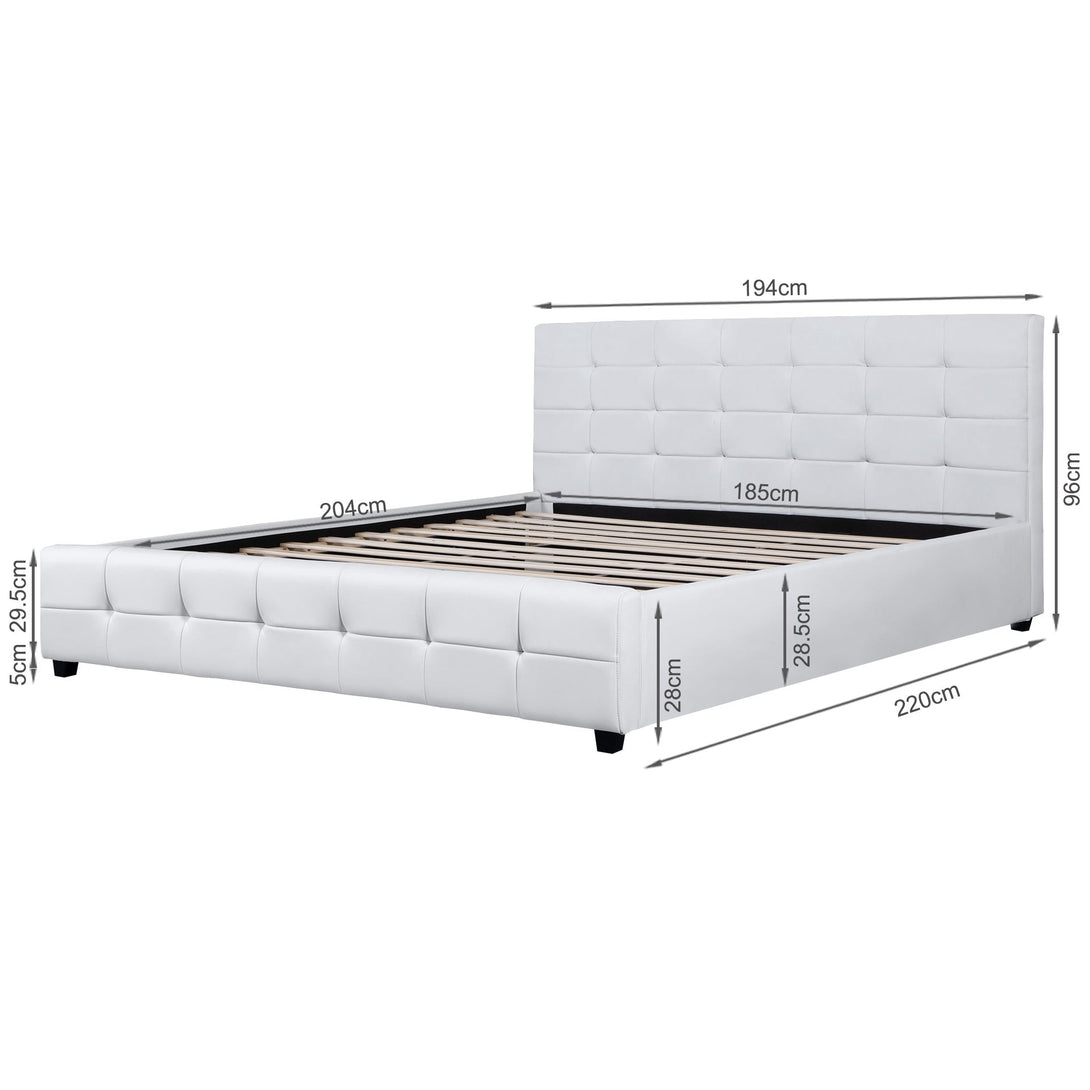 Augusta Super King PU Bed Frame - White