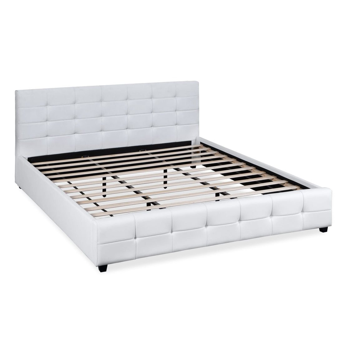 Augusta Super King PU Bed Frame - White