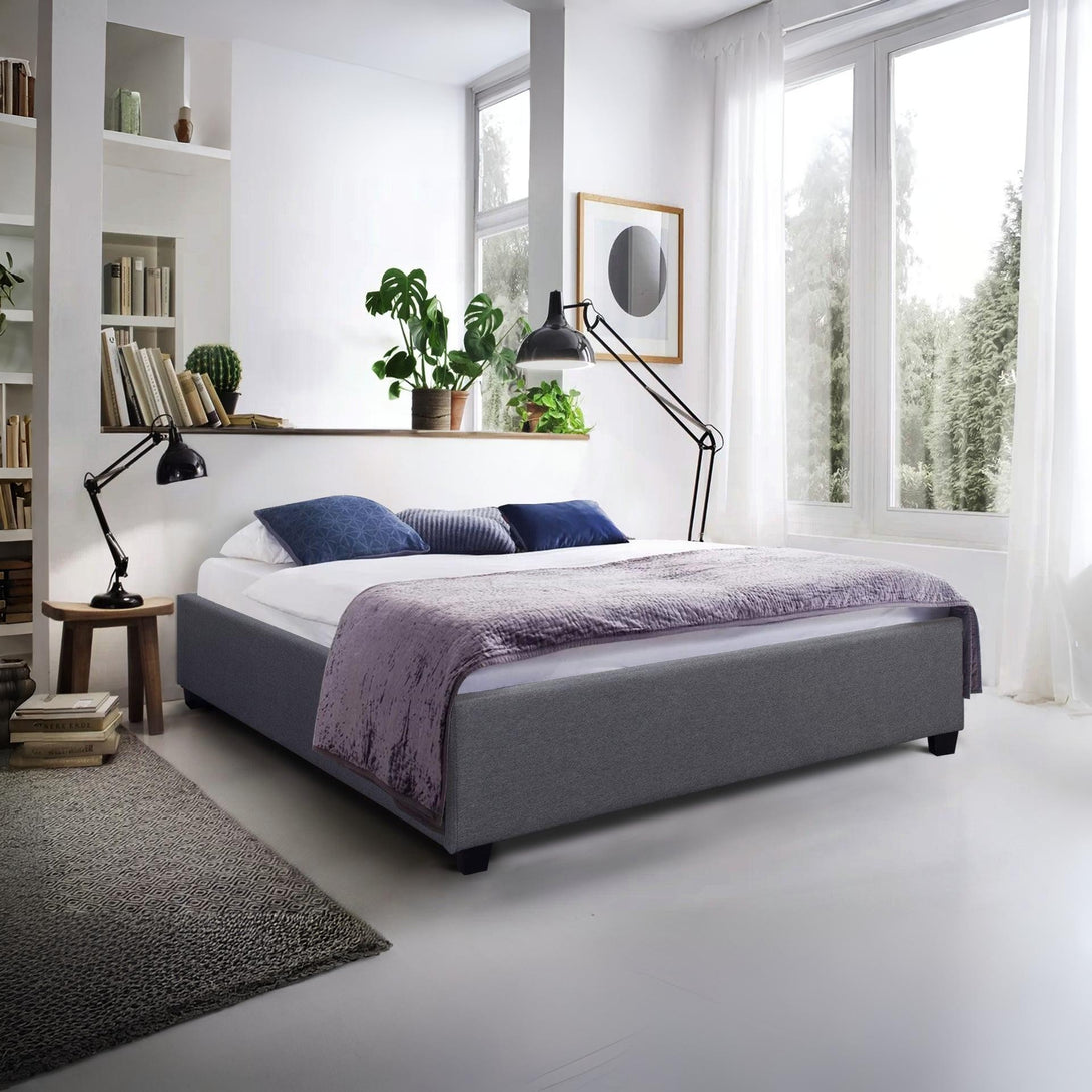 Bromo Double Bed Frame - Grey