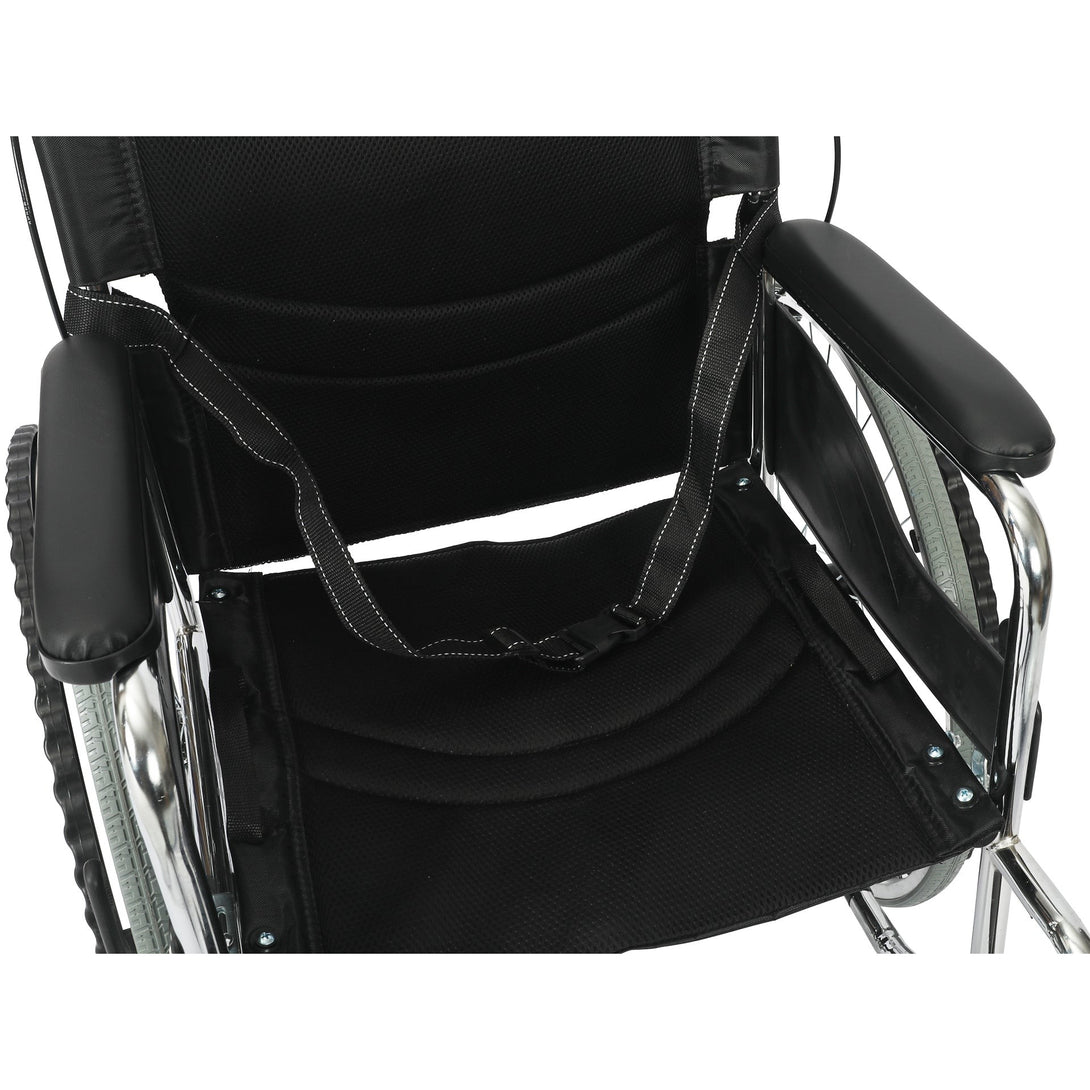 Self-Propelled Wheelchair with Locking Hand Brakes - Black