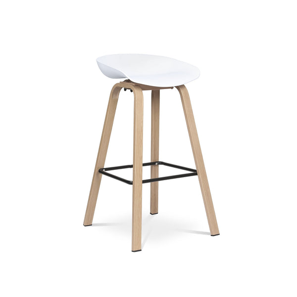 Kai Bar Stool Metal Barstool 75cm - White