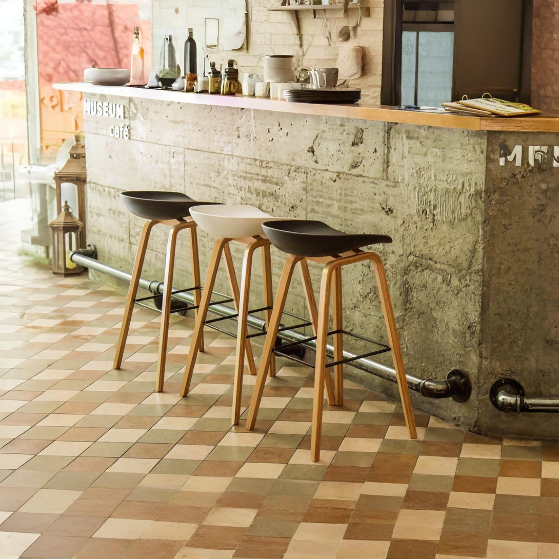 Kai Bar Stool Metal Barstool 75cm - Black