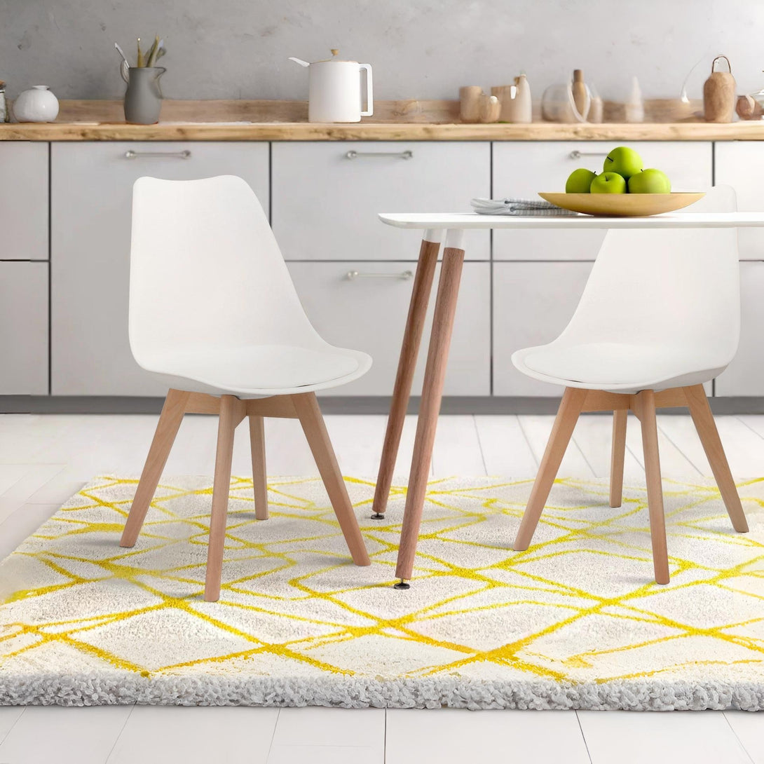 Evelyn Dining Chair Padded - Set of 2 - White