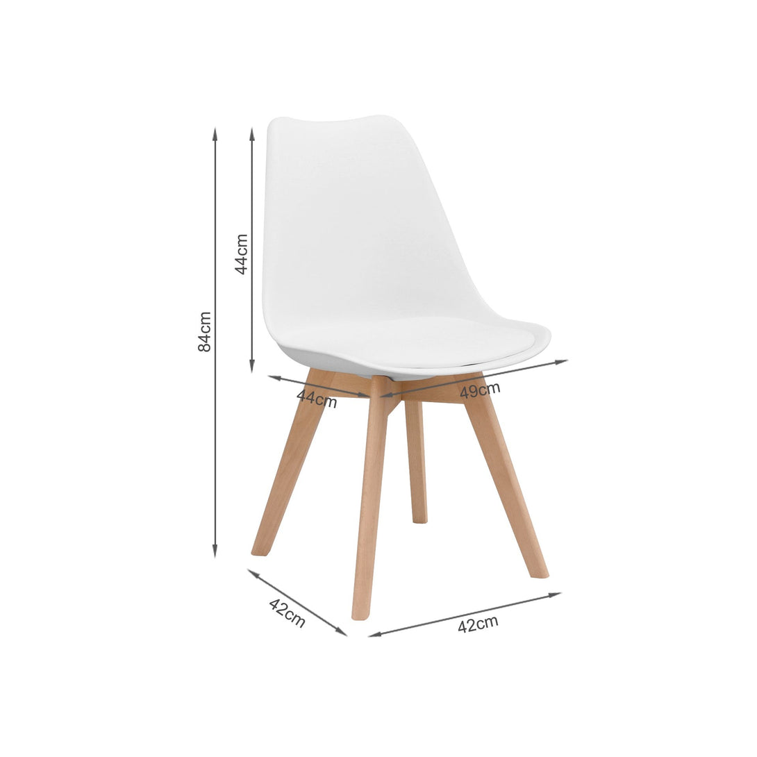 Evelyn Dining Chair Padded - Set of 2 - White