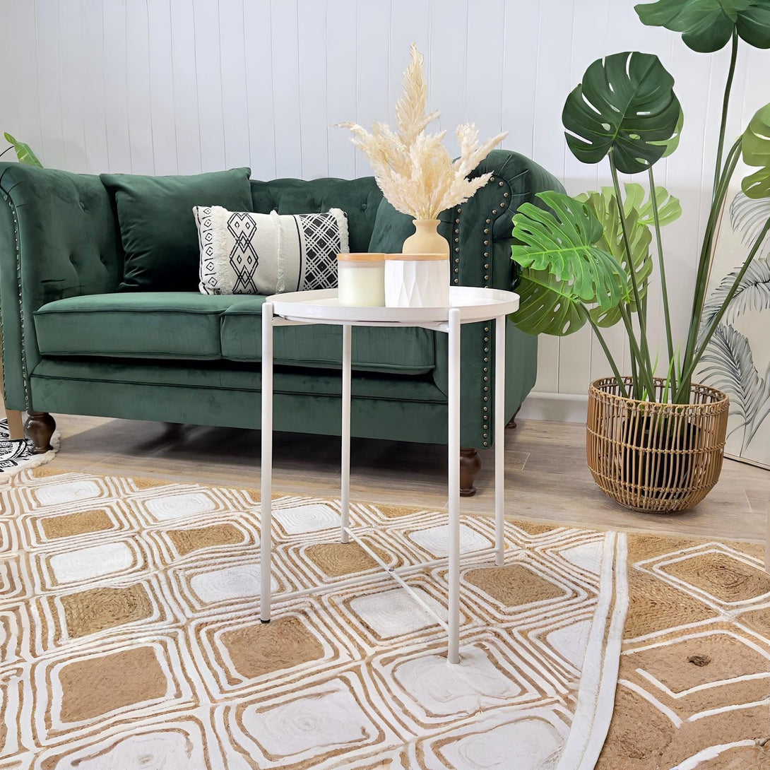 Ellison Round Side Table Coffee Table - White