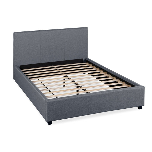 Shasta Fabric Slat Bed with Headboard - Double