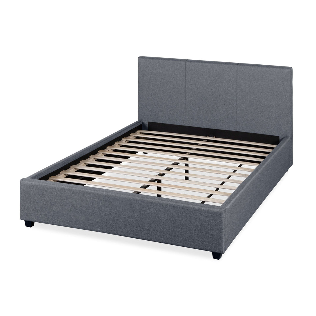 Shasta Fabric Slat Bed with Headboard - Double