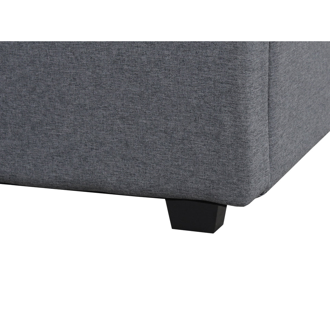 Shasta Fabric Slat Bed with Headboard - Double