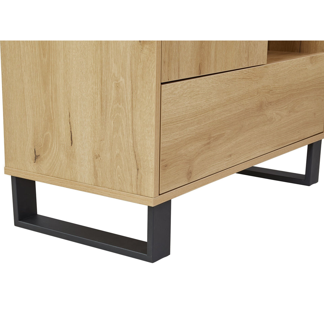 Frohna Bookshelf Cabinet with Drawer - Oak